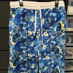 Riflessi Men's Blue Floral Terry Shorts Used XL